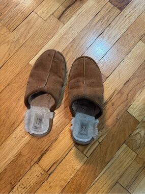 UGG Men's Chestnut Suede Shearling-Lined Slip-Ons